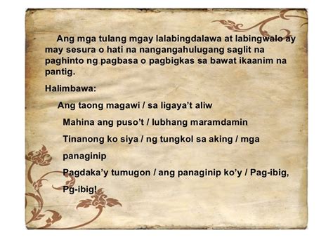 elemento at uri ng tula|URI NG TULA .